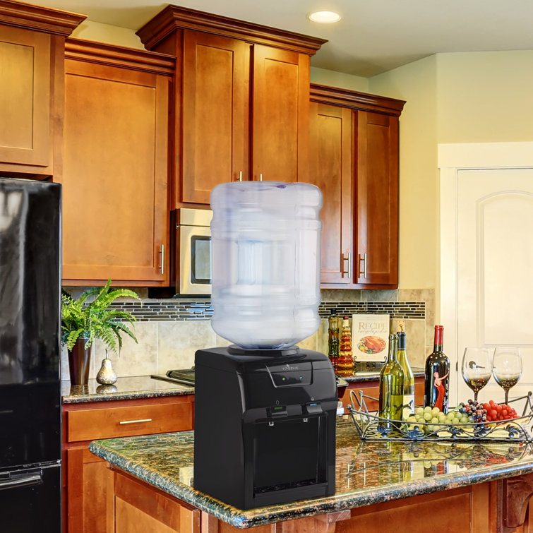 Vitapur Black Countertop Top Loading Electric Water Cooler with Cold